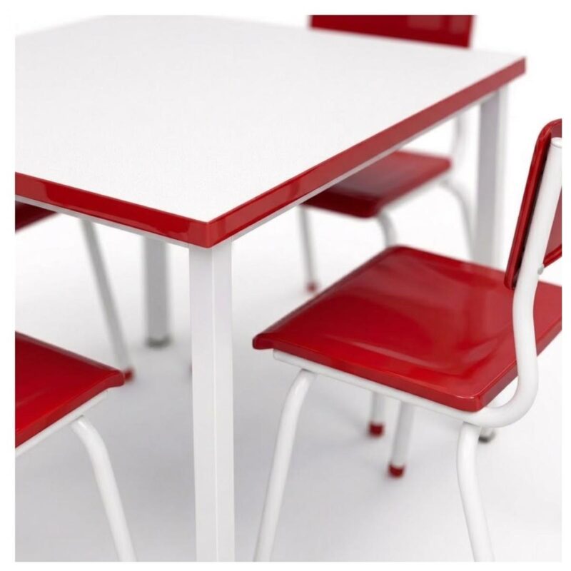 Conjunto Escolar Coletivo 6 a 10 anos com Mesa Quadrada e 4 Lugares