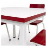 Conjunto Escolar Coletivo 6 a 10 anos com Mesa Quadrada e 4 Lugares