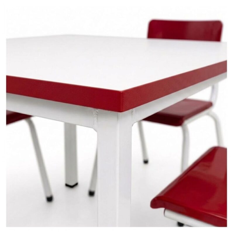 Conjunto Escolar Coletivo 6 a 10 anos com Mesa Quadrada e 4 Lugares