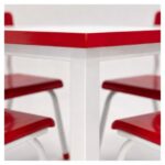 Conjunto Escolar Coletivo 6 a 10 anos com Mesa Quadrada e 4 Lugares