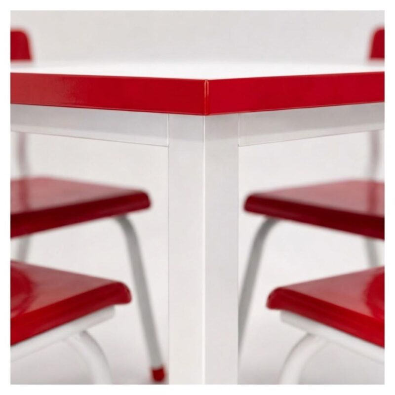 Conjunto Escolar Coletivo 6 a 10 anos com Mesa Quadrada e 4 Lugares