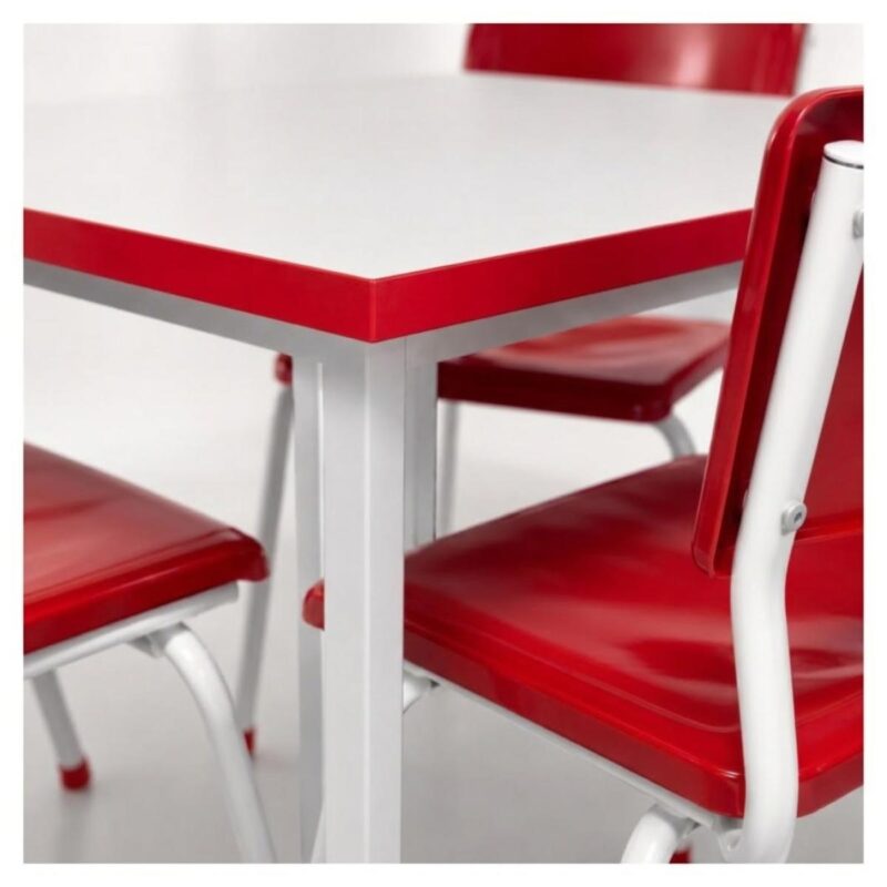 Conjunto Escolar Coletivo 6 a 10 anos com Mesa Quadrada e 4 Lugares