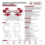 Conjunto Escolar Coletivo Infantil 4 Cadeiras 03 a 06 Anos