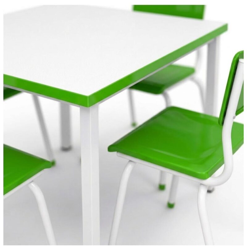 Conjunto Escolar Coletivo 6 a 10 anos com Mesa Quadrada e 4 Lugares