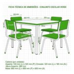 Conjunto Escolar Coletivo Infantil 4 Cadeiras 03 a 06 Anos