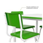 Conjunto Escolar Coletivo 6 a 10 anos com Mesa Quadrada e 4 Lugares
