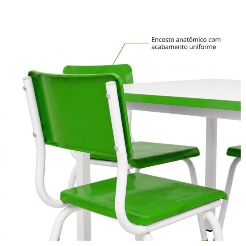 Conjunto Escolar Coletivo 6 a 10 anos com Mesa Quadrada e 4 Lugares