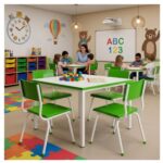 Conjunto Escolar Coletivo Infantil 4 Cadeiras 03 a 06 Anos