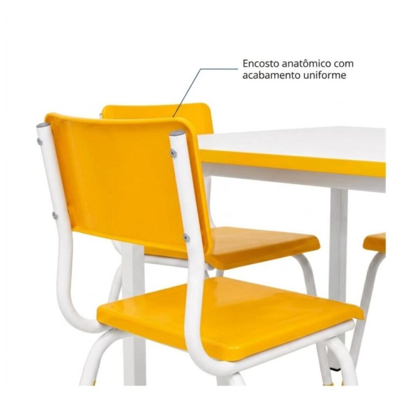Conjunto Escolar Coletivo 6 a 10 anos com Mesa Quadrada e 4 Lugares