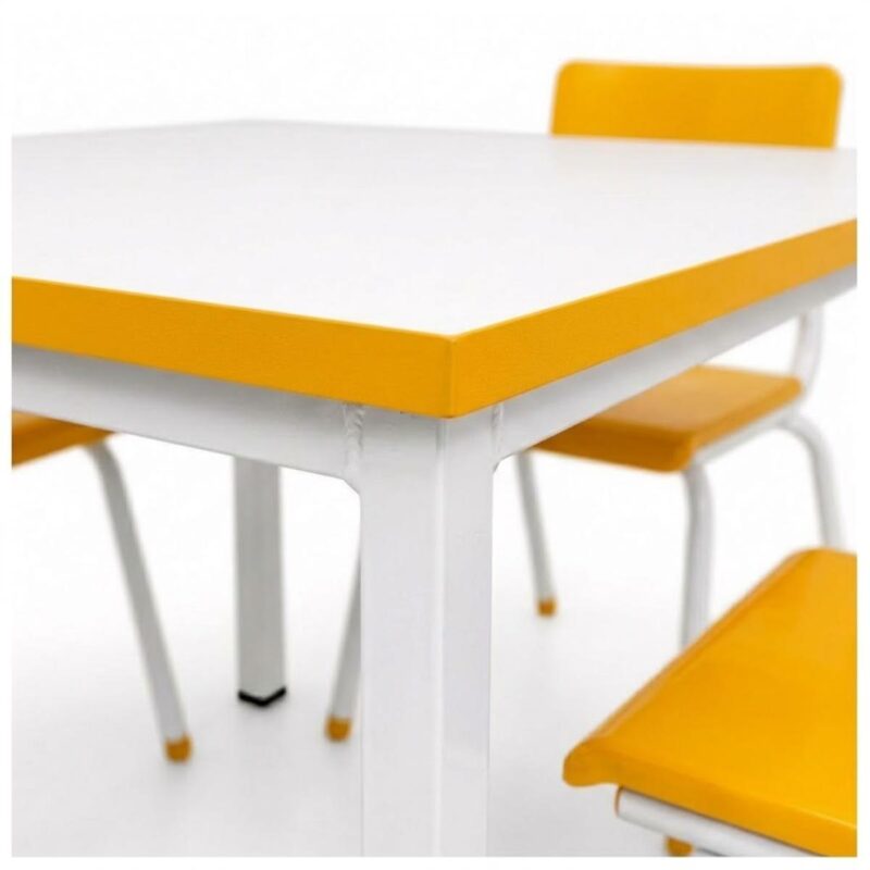 Conjunto Escolar Coletivo 6 a 10 anos com Mesa Quadrada e 4 Lugares