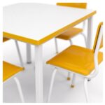 Conjunto Escolar Coletivo 6 a 10 anos com Mesa Quadrada e 4 Lugares