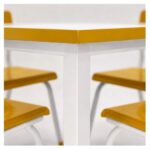 Conjunto Escolar Coletivo 6 a 10 anos com Mesa Quadrada e 4 Lugares