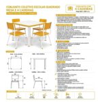 Conjunto Escolar Coletivo Infantil 4 Cadeiras 03 a 06 Anos