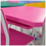 Conjunto Escolar Modular Juvenil com 6 Lugares e Mesas Trapezoidais
