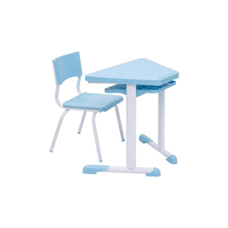 Conjunto Escolar Modular Juvenil com 6 Lugares e Mesas Trapezoidais