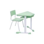 Conjunto Escolar Modular Juvenil com 6 Lugares e Mesas Trapezoidais