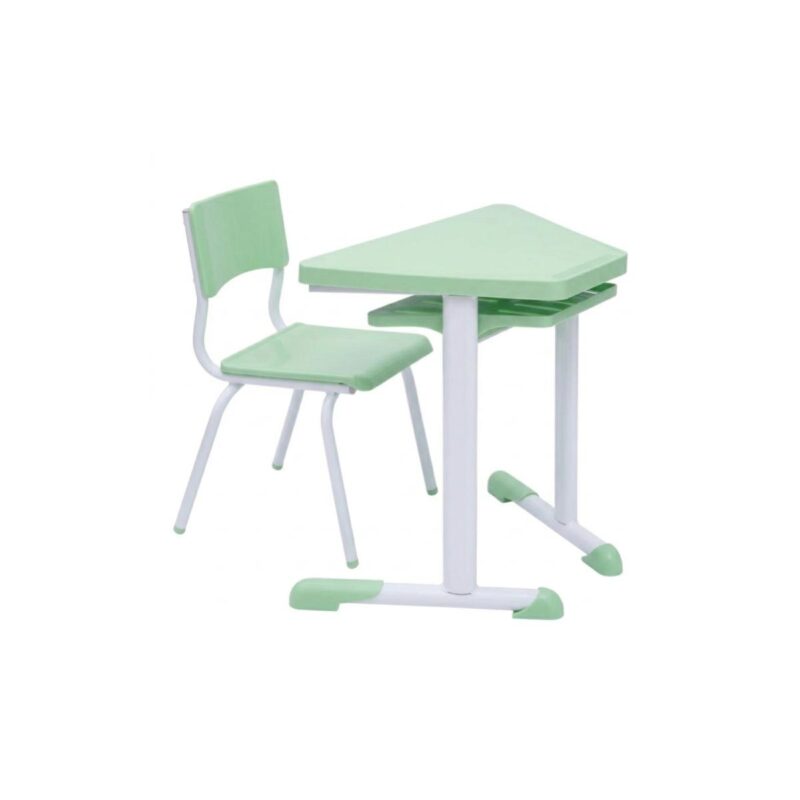 Conjunto Escolar Modular Juvenil com 6 Lugares e Mesas Trapezoidais