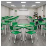 Conjunto Escolar Coletivo 6 a 10 anos com Mesa Quadrada e 4 Lugares