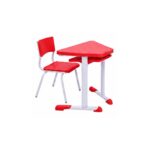 Conjunto Escolar Modular Juvenil com 6 Lugares e Mesas Trapezoidais