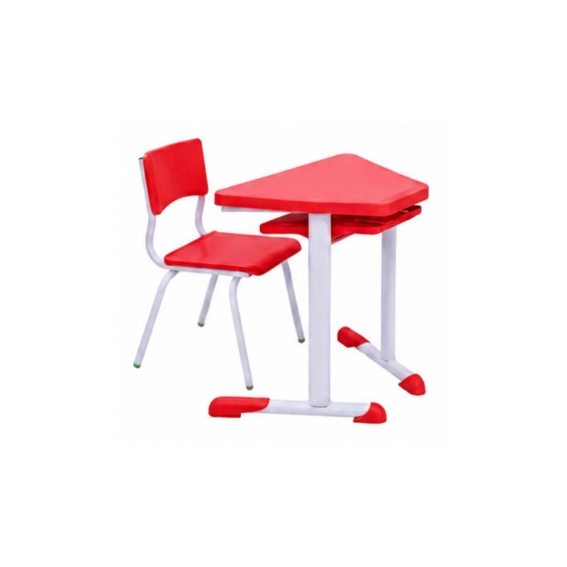 Conjunto Escolar Modular Juvenil com 6 Lugares e Mesas Trapezoidais