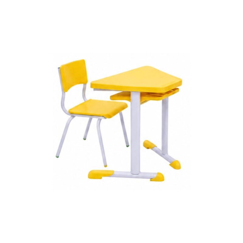 Conjunto Escolar Modular Juvenil com 6 Lugares e Mesas Trapezoidais