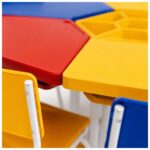 Conjunto Escolar Modular Juvenil com 6 Lugares e Mesas Trapezoidais