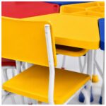 Conjunto Escolar Modular Juvenil com 6 Lugares e Mesas Trapezoidais