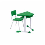 Conjunto Escolar Modular Juvenil com 6 Lugares e Mesas Trapezoidais