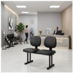 Longarina Estofada Executiva 2 Lugares para Recepção
