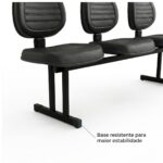 Longarina Executiva 3 Lugares Estofada para Recepção