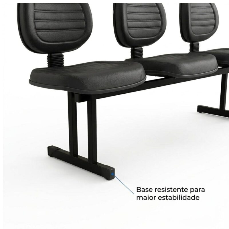 Longarina Executiva 3 Lugares Estofada para Recepção