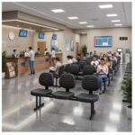Longarina Executiva 3 Lugares Estofada para Recepção