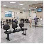Longarina Executiva 3 Lugares Estofada para Recepção