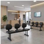 Longarina Executiva 3 Lugares Estofada para Recepção