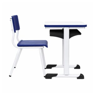 Conjunto Escolar Azul com Mesa e Cadeira 06 a 10 Anos