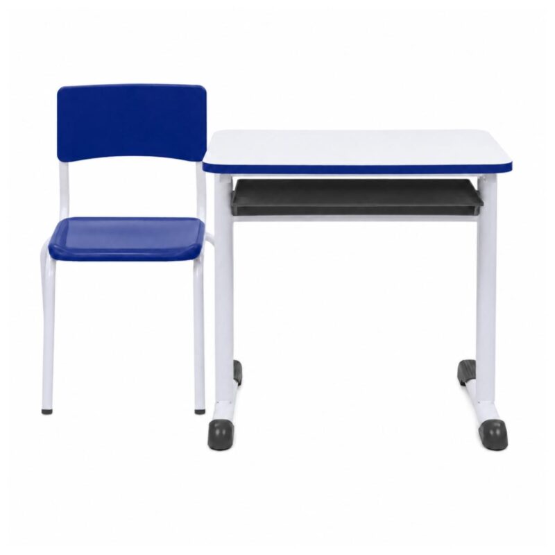 Conjunto Escolar Azul com Mesa e Cadeira 06 a 10 Anos