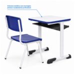 Conjunto Escolar Azul com Mesa e Cadeira 06 a 10 Anos