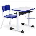 Conjunto Escolar Azul com Mesa e Cadeira 06 a 10 Anos