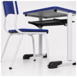 Conjunto Escolar Azul com Mesa e Cadeira 06 a 10 Anos