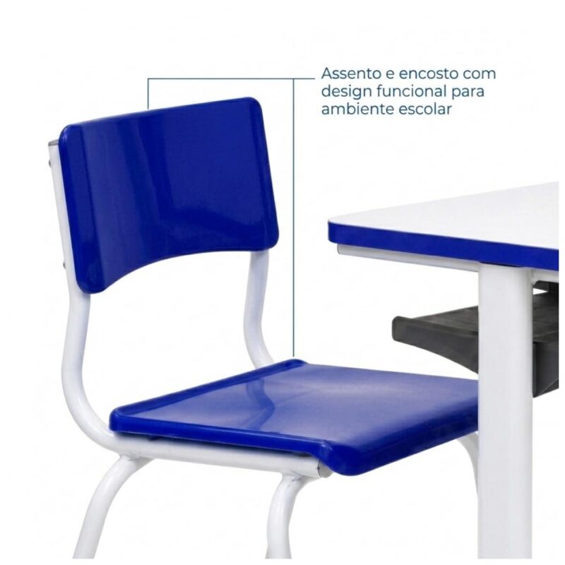 Conjunto Escolar Azul com Mesa e Cadeira 06 a 10 Anos