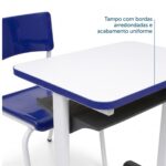 Conjunto Escolar Azul com Mesa e Cadeira 06 a 10 Anos