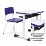 Conjunto Escolar Azul com Mesa e Cadeira 06 a 10 Anos