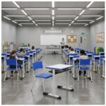 Conjunto Escolar Azul com Mesa e Cadeira 03 a 06 Anos