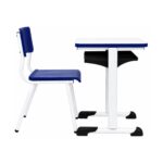 Conjunto Escolar Azul com Mesa e Cadeira 03 a 06 Anos