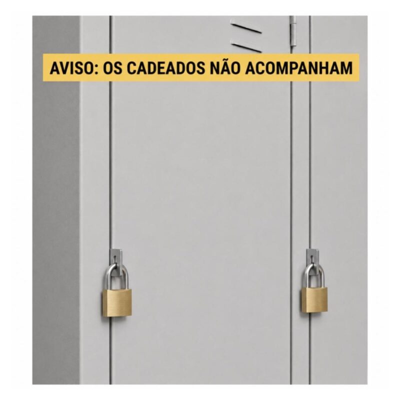 Roupeiro de Aço 8 Portas Grandes com Pitão