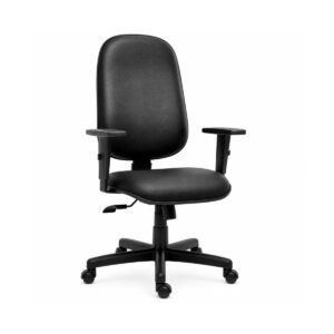 Cadeira Presidente BAIXA LISA (Braço Digitador) - Corino Preto - 37101