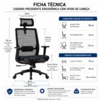 Diagrama de medidas da Cadeira Vitalis com 50 centímetros de largura, 66 de profundidade e até 132 de altura.