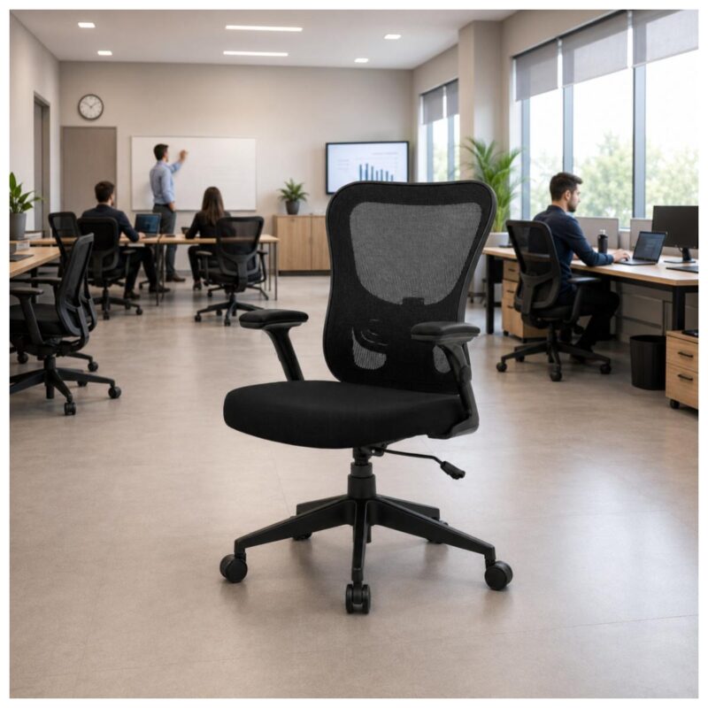 Cadeira de Escritório Cadeira de Escritório Presidente Ergonômica Giratória Preta