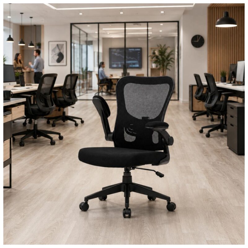 Cadeira de Escritório Cadeira de Escritório Presidente Ergonômica Giratória Preta